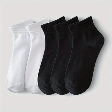 5 Pairs Fashionable Solid Colour Mens Socks